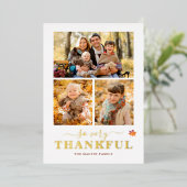 Zeer dankbaar Thanksgiving fotocollage Folie Feestdagenkaart (Staand Voorkant)