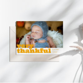 Zeer dankbare Herfst najaarsgeboorteaankondiging Kaart