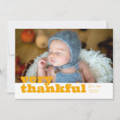 Zeer dankbare Herfst najaarsgeboorteaankondiging Kaart (Voorkant)