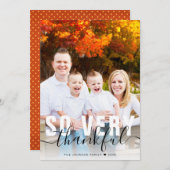 Zeer dankbare Thanksgiving voor de fotofamilie Feestdagenkaart (Voorkant / Achterkant)