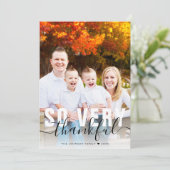 Zeer dankbare Thanksgiving voor de fotofamilie Feestdagenkaart (Staand voorkant)