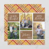 Zeer dankbare Thanksgiving voor fotocollage Feestdagenkaart (Voorkant / Achterkant)