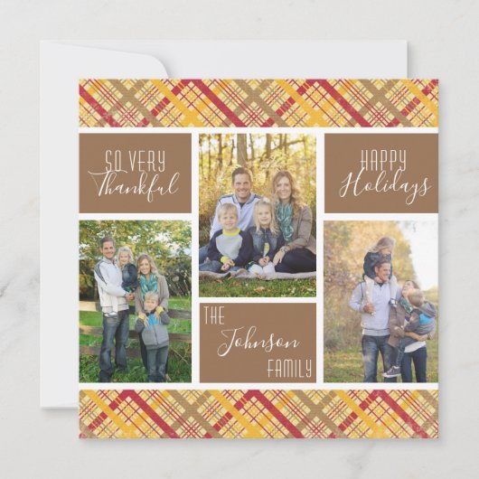 Zeer dankbare Thanksgiving voor fotocollage Feestdagenkaart (Voorkant)