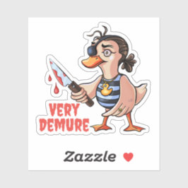 Zeer Demure Duck Lady Pirate Sticker