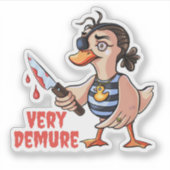 Zeer Demure Duck Lady Pirate Sticker (Voorkant)