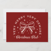 Zeer demure kerstclub rode preppy esthetiek feestdagenkaart (Voorkant)
