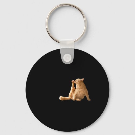 Zeer demure Mindful Cly Meme Funny Cat Sleutelhanger (Voorkant)