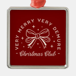 Zeer demure vrolijke kerst rode preppy esthetiek metalen ornament