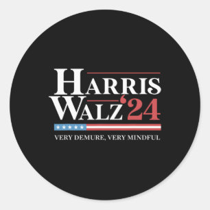 Zeer demure Zeer Mindful Kamala Harris Wheimer 202 Ronde Sticker