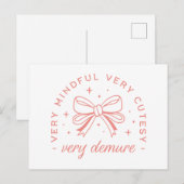 Zeer demure zeer mindful zeer schattig briefkaart (Voorkant / Achterkant)