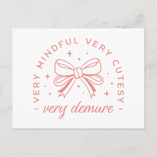 Zeer demure zeer mindful zeer schattig briefkaart (Voorkant)