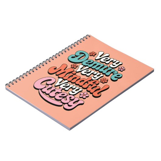 Zeer demure zeer mindful zeer schattig bruisend me notitieboek (Linkerzijde)