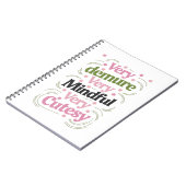 Zeer demure zeer mindful zeer schattig bruisend me notitieboek (Linkerzijde)