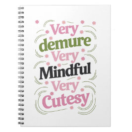 Zeer demure zeer mindful zeer schattig bruisend me notitieboek