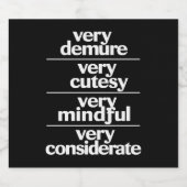 Zeer demure Zeer schattig Zeer attente demure Bier Etiket (Enkel label)