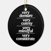 Zeer demure Zeer schattig Zeer attente demure Keramisch Ornament (Links)