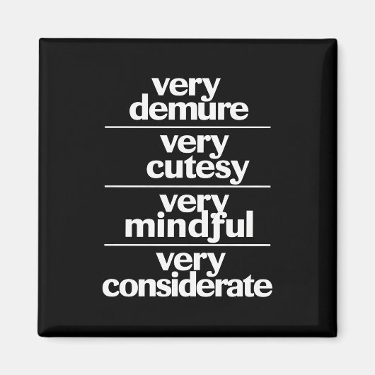 Zeer demure Zeer schattig Zeer attente demure Magneet (Voorkant)