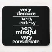 Zeer demure Zeer schattig Zeer attente demure Muismat (Voorkant)