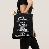 Zeer demure Zeer schattig Zeer attente demure Tote Bag (Dichtbij)