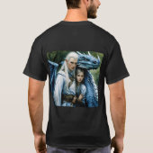 Zeer detail hemelse feniks zwart en met voor een t-shirt (Achterkant)