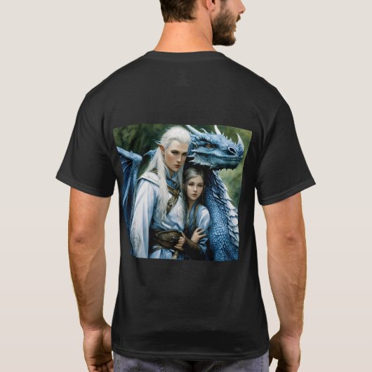 Zeer detail hemelse feniks zwart en met voor een t-shirt (Achterkant)