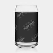 Zeer donker grijs & zwart Monogram Naam Patroon Blikvorm Glas (Voorkant)