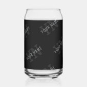 Zeer donker grijs & zwart Monogram Naam Patroon Blikvorm Glas (Achterkant)