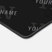 Zeer donker grijs & zwart Monogram Naam Patroon Bureaumat (Hoek)