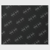 Zeer donker grijs & zwart Monogram Naam Patroon Cadeaupapier (Vlak)