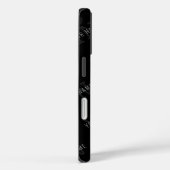 Zeer donker grijs & zwart Monogram Naam Patroon Case-Mate iPhone Case (Achterkant / Rechts)