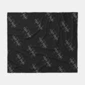Zeer donker grijs & zwart Monogram Naam Patroon Fleece Deken (Voorkant (Horizontaal))