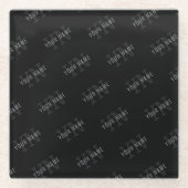 Zeer donker grijs & zwart Monogram Naam Patroon Glazen Onderzetter (Voorkant)