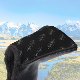 Zeer donker grijs & zwart Monogram Naam Patroon Golfheadcover