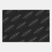 Zeer donker grijs & zwart Monogram Naam Patroon Inpakpapier Vel (Voorkant 2)