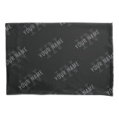 Zeer donker grijs & zwart Monogram Naam Patroon Kussensloop (Voorkant)