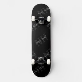 Zeer donker grijs & zwart Monogram Naam Patroon Persoonlijk Skateboard