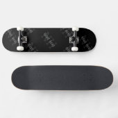 Zeer donker grijs & zwart Monogram Naam Patroon Persoonlijk Skateboard (Horizontaal)
