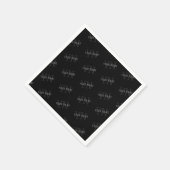 Zeer donker grijs & zwart Monogram Naam Patroon Servet (Hoek)