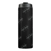 Zeer donker grijs & zwart Monogram Naam Patroon Thermosbeker (Voorkant)