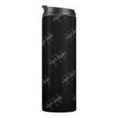 Zeer donker grijs & zwart Monogram Naam Patroon Thermosbeker (Geroteerd rechts)