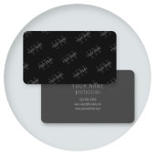 Zeer donker grijs & zwart Monogram Naam Patroon Visitekaartje