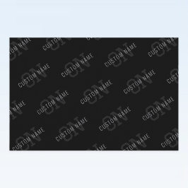 Zeer donker grijs & zwart Monogram Naam Patroon Voedselcontainer Etiket