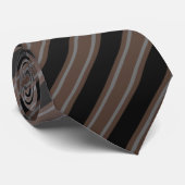 Zeer donkerbruine streep stropdas (Opgerold)