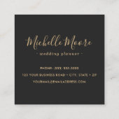 Zeer donkergrijze elegant minimalistisch professio vierkante visitekaartje (Achterkant)