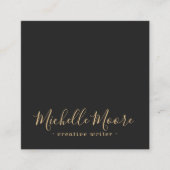 Zeer donkergrijze elegant minimalistisch professio vierkante visitekaartje (Voorkant)