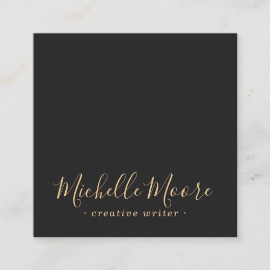 Zeer donkergrijze elegant minimalistisch professio vierkante visitekaartje (Voorkant)