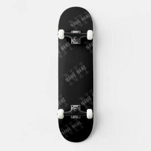 Zeer donkergrijze en zwarte monogram naam patroon persoonlijk skateboard