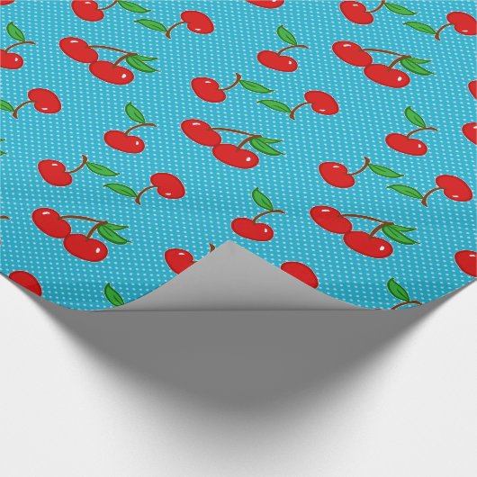 Zeer dotty Cherry in Blauw Cadeaupapier (Hoek)