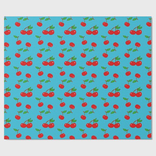 Zeer dotty Cherry in Blauw Cadeaupapier (Vlak)