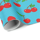 Zeer dotty Cherry in Blauw Cadeaupapier (Rol Hoek)